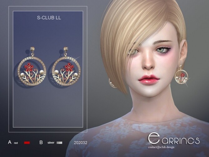 Sims 4 Earrings 202032 by S Club LL at TSR