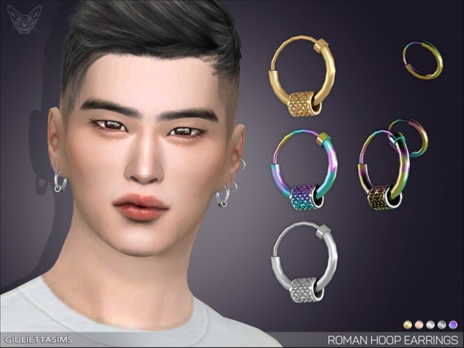 Sims 4 Roman Hoop Earrings by feyona at TSR