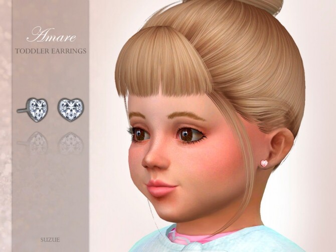 Sims 4 Amare Toddler Earrings by Suzue at TSR