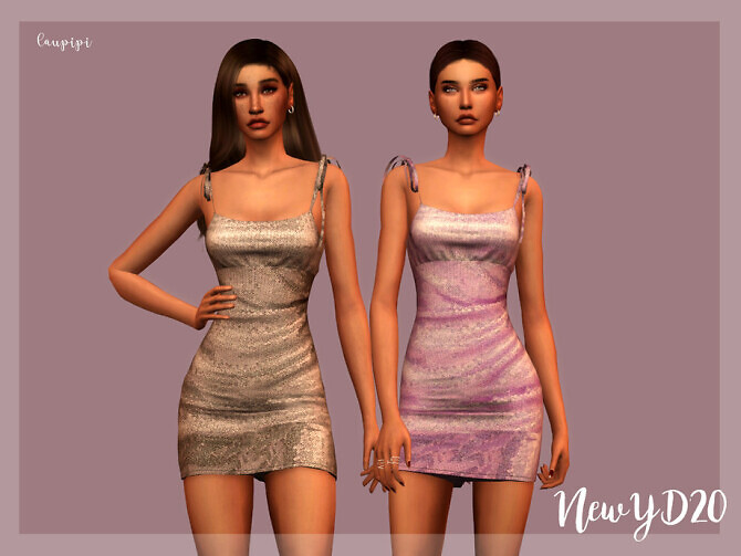 Sims 4 New Year Dress DR383 by laupipi at TSR