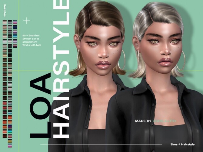Sims 4 Loa Hairstyle by Leah Lillith at TSR