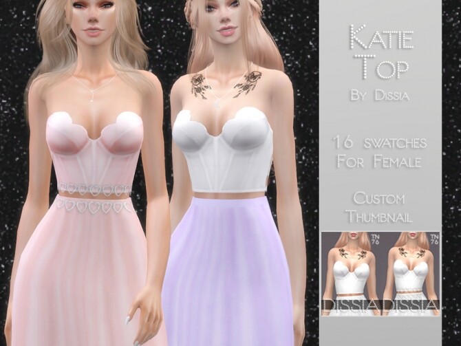 Sims 4 Katie Top by Dissia at TSR