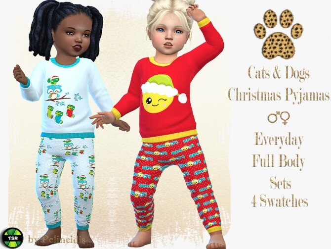 Sims 4 Toddler Christmas PJ by Pelineldis at TSR