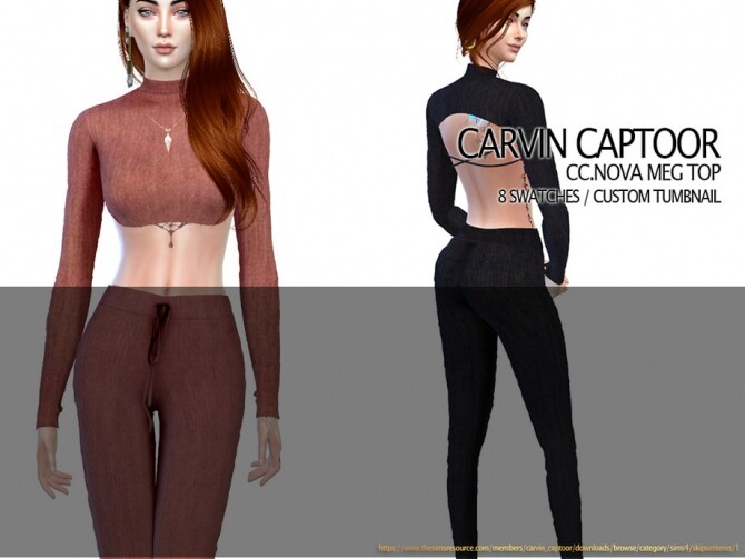 Sims 4 Nova Meg Top by carvin captoor at TSR