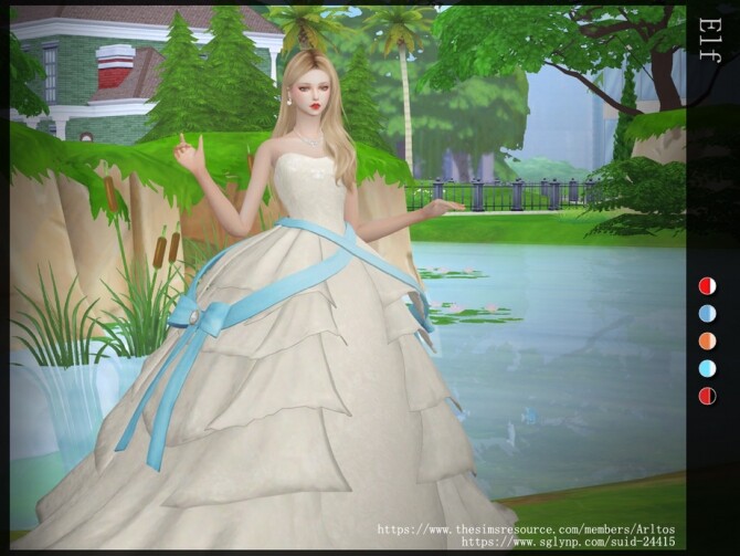 Sims 4 Elf gown by Arltos at TSR