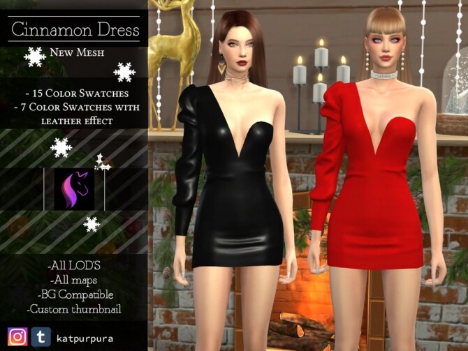 Sims 4 Cinnamon Dress by KaTPurpura at TSR