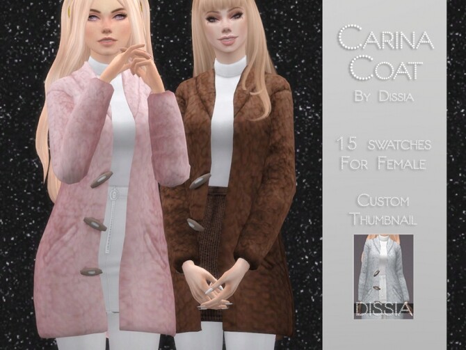 Sims 4 Carina Coat & top acc. by Dissia at TSR