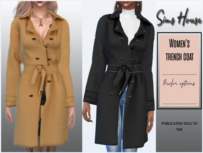 Sims 4 Womens trench coat by Sims House at TSR