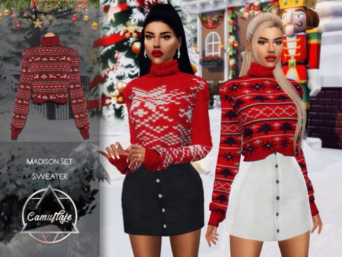 Sims 4 Madison Sweater by Camuflaje at TSR