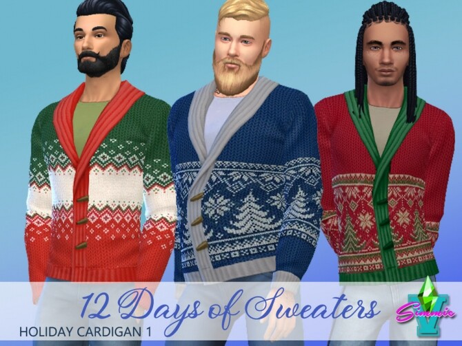 Sims 4 Holiday Cardigan 1 by SimmieV at TSR