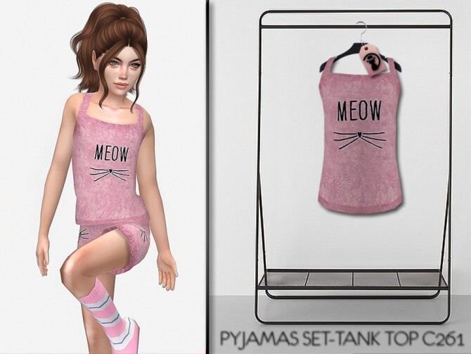 Sims 4 Pyjamas Set Tank Top C261 by turksimmer at TSR