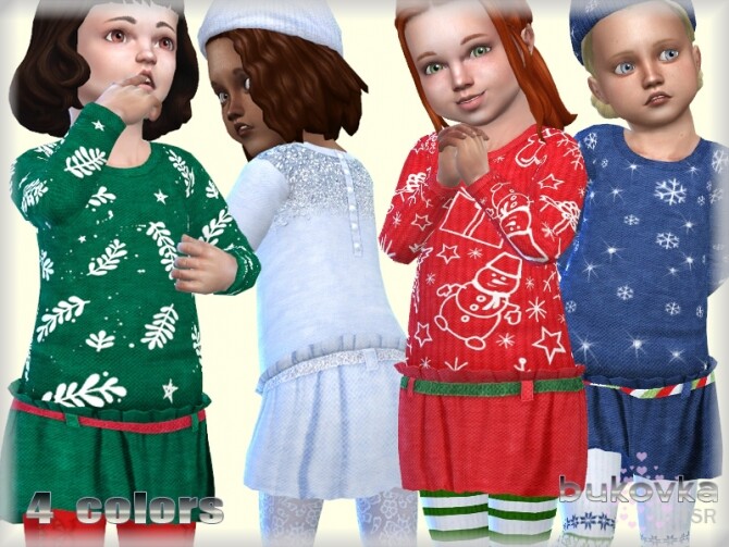 Sims 4 Dress & Buttons by bukovka at TSR