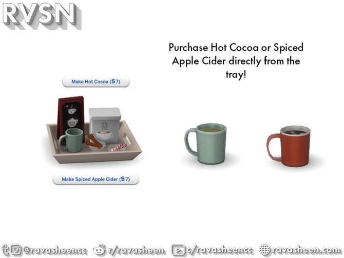 Sims 4 Cup of Cozy Drink Kit Mod by RAVASHEEN at TSR