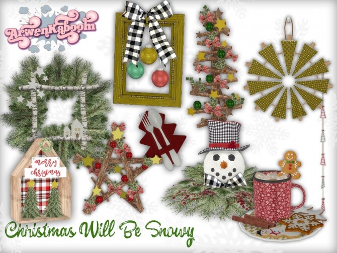 Sims 4 Christmas Will Be Snowy Set by ArwenKaboom at TSR