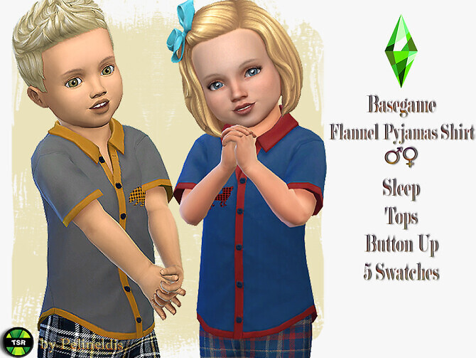 Sims 4 Flannel Pyjamas Shirt by Pelineldis at TSR