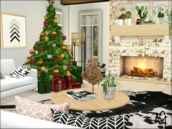 Sims 4 Southwestern Living Room by ALGbuilds at TSR