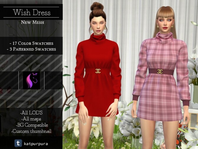 Sims 4 Wish Dress by KaTPurpura at TSR