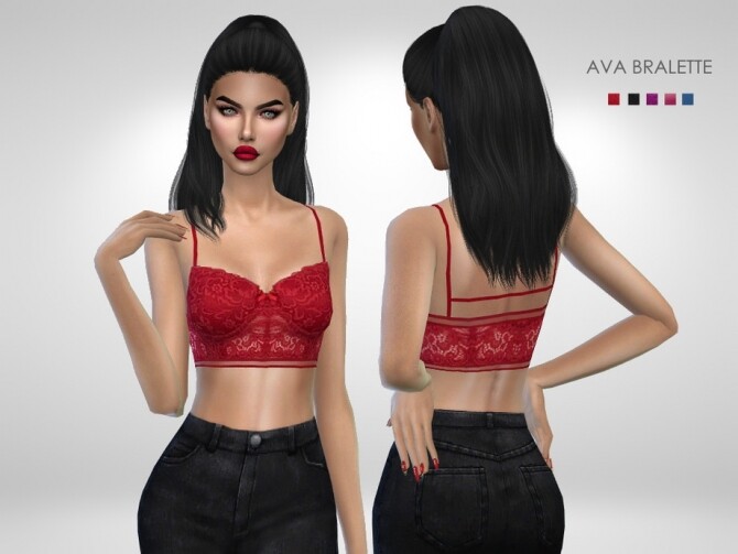 Sims 4 Ava Bralette by Puresim at TSR