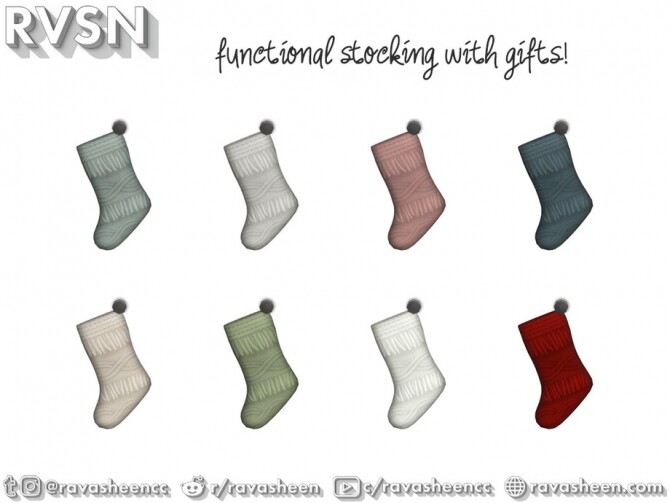 Sims 4 Up To Snow Good Functional Stocking by RAVASHEEN at TSR
