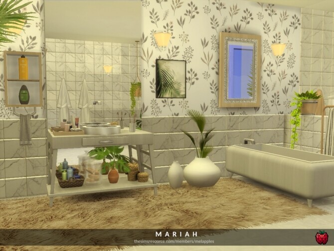 Sims 4 Mariah bathroom by melapples at TSR
