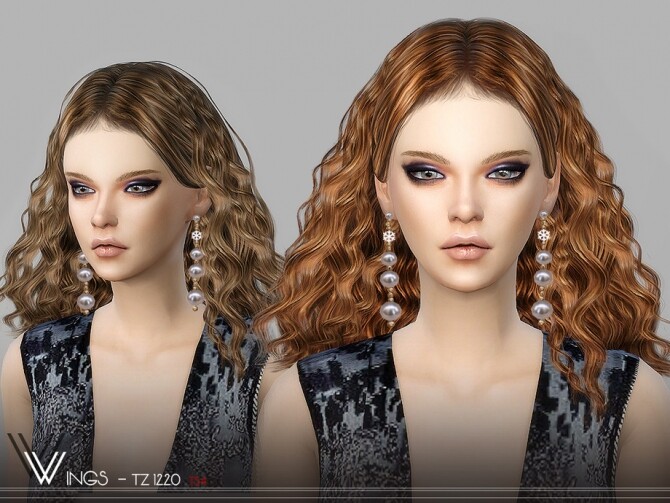 Sims 4 WINGS TZ1220 wavy hair by wingssims at TSR