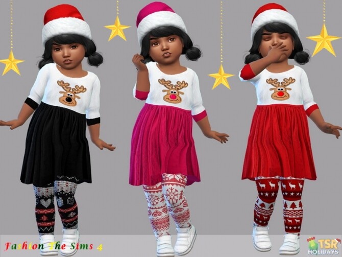 Sims 4 Dress baby Gaby Holiday Wonderland by LYLLYAN at TSR