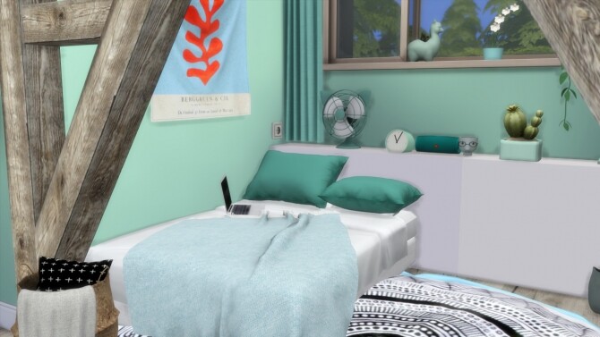 Sims 4 CUTE AF MINT ROOM at MODELSIMS4