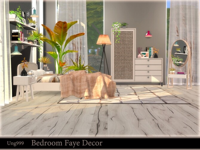 Sims 4 Bedroom Faye Decor by ung999 at TSR