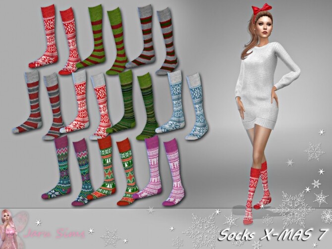 Sims 4 Socks X MAS 7 RECOLOR by Jaru Sims at TSR