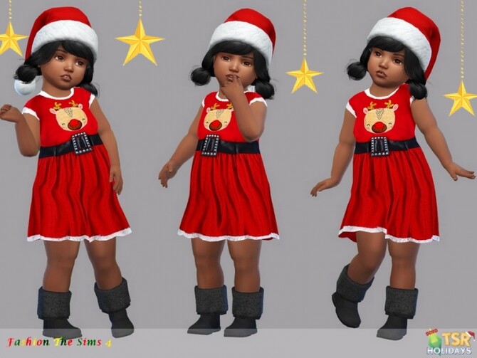 Sims 4 Dress baby Nanda Holiday Wonderland by LYLLYAN at TSR