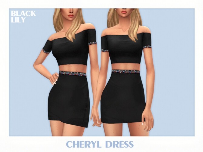 Sims 4 Cheryl Dress by Black Lily at TSR