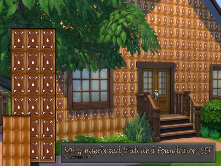 MB Gingerbread Wall and Foundation SET by matomibotaki at TSR