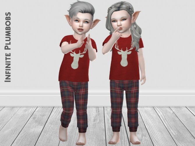 Sims 4 IP Toddler Christmas Sleepwear Leggings by InfinitePlumbobs at TSR