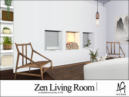 Zen Living Room by ALGbuilds at TSR