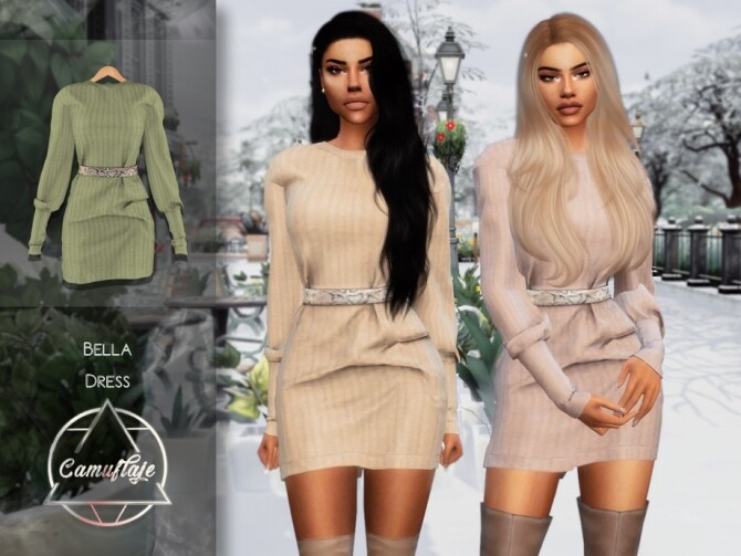 Sims 4 Bella Dress by Camuflaje at TSR