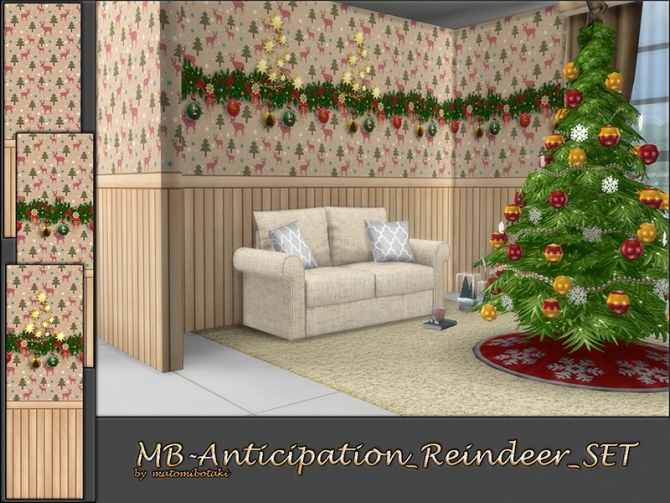 Sims 4 MB Anticipation Reindeer Wallpaper SET by matomibotaki at TSR