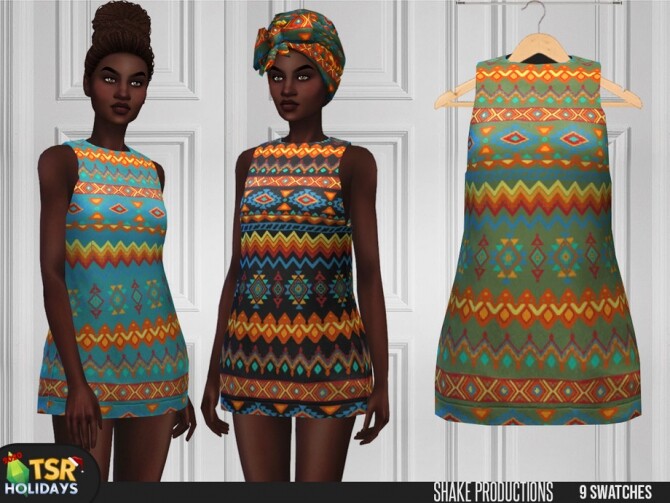 Sims 4 Kwanzaa Dress 2 by Holiday Wonderland by ShakeProductions at TSR