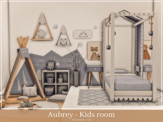 Sims 4 Aubrey Kids room by Mini Simmer at TSR
