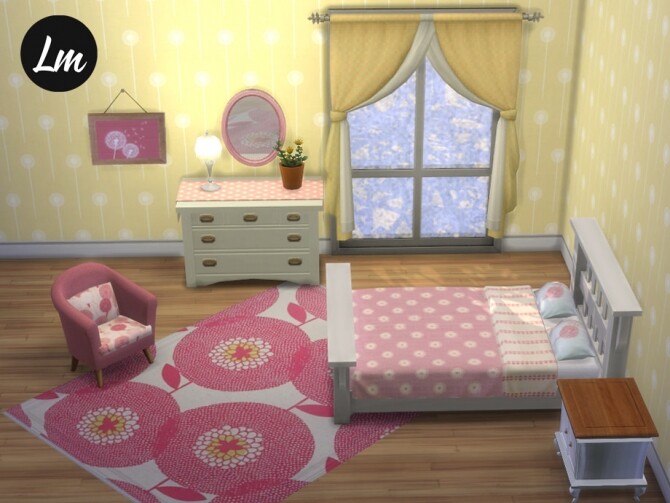 Sims 4 Dandelion bedroom by Lucy Muni at TSR