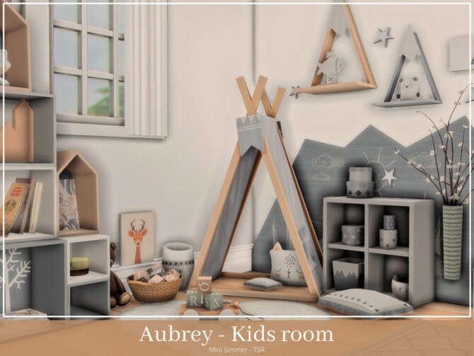 Sims 4 Aubrey Kids room by Mini Simmer at TSR