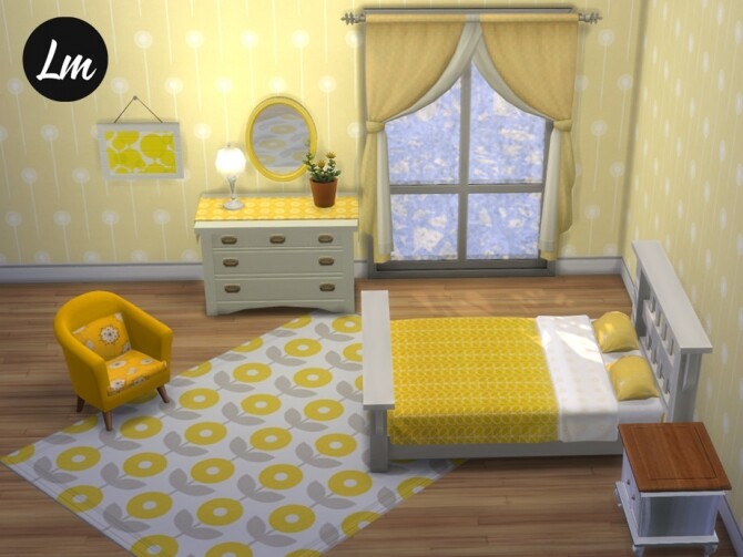 Sims 4 Dandelion bedroom by Lucy Muni at TSR