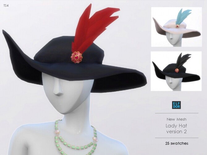 Sims 4 Lady Hat V2 at Elfdor Sims