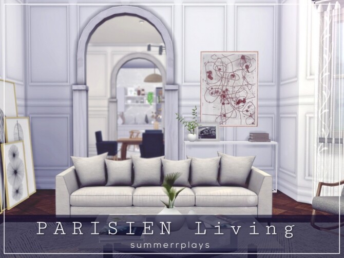 Sims 4 Parisien living room by Summerr Plays at TSR