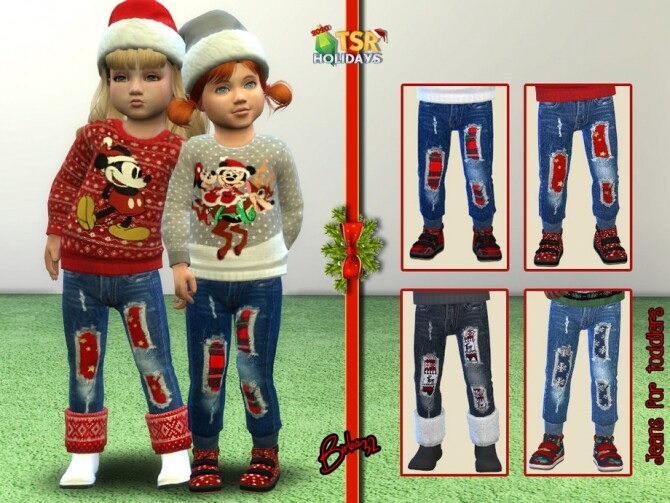 Sims 4 Christmas pants for toddler Holiday Wonderland by Birba32 at TSR