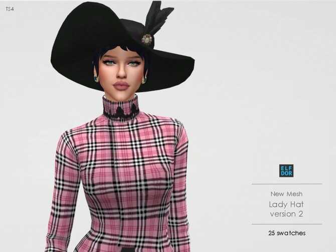 Sims 4 Lady Hat V2 at Elfdor Sims