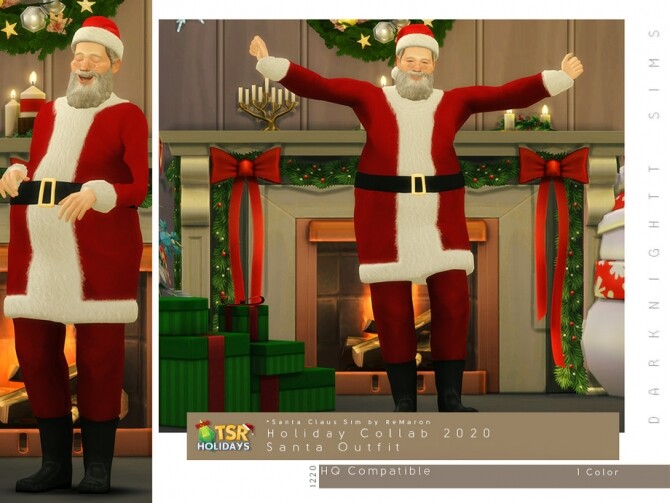 Sims 4 Santa Outfit Holiday Wonderland by DarkNighTt at TSR