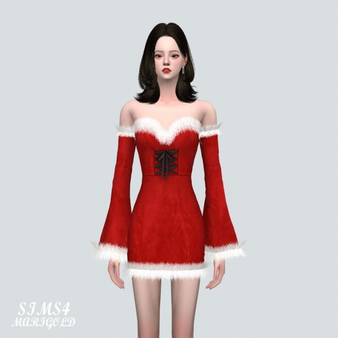Sims 4 Christmas Mini Dress at Marigold