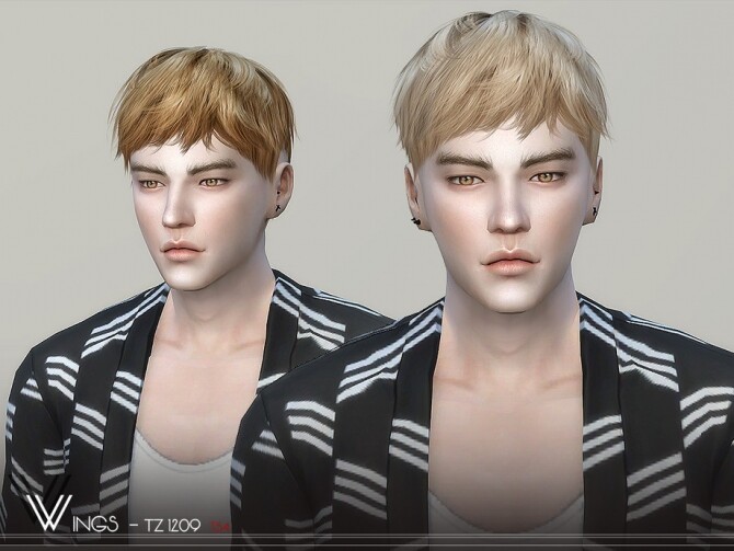 Sims 4 WINGS TZ1209 hair for males by wingssims at TSR