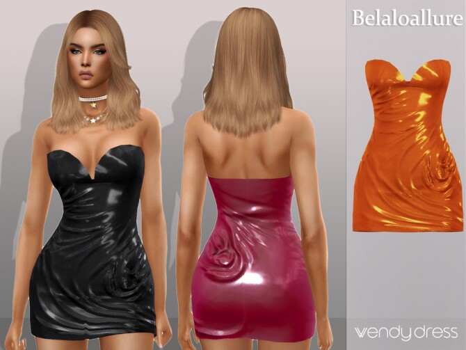 Sims 4 Belaloallure Wendy dress by belal1997 at TSR