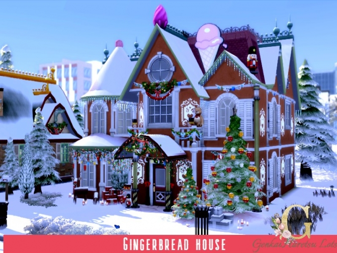 Gingerbread house by GenkaiHaretsu at TSR » Sims 4 Updates